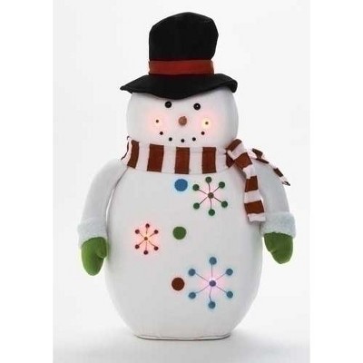 Roman 23" Plush LED Lighted Jolly Winter Snowman Christmas Figure Decoration
