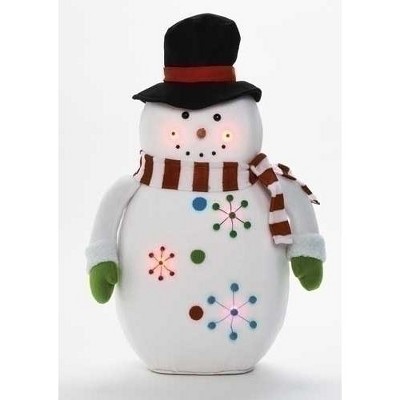 Roman 23" Plush LED Lighted Jolly Winter Snowman Christmas Figure Decoration