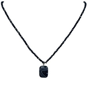 Michelle Marie Boutique's Black Sardonyx Stone Pendant Necklace - 1 of 3