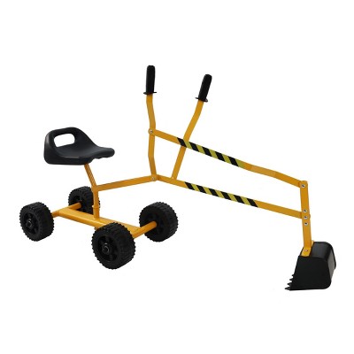 INFURNIC Nature Exploration Toys Kids Toy Excavator Riding Sand Dredger Interactive Play with Bucket Control, Yellow, 22"*18"*5"