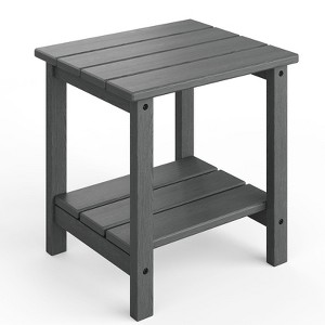 Outdoor Adirondack Side Table - HDPE Side Patio, All-Weather Resistant, Square Plastic Patio Table, Perfect for Garden and Porch - 1 of 4