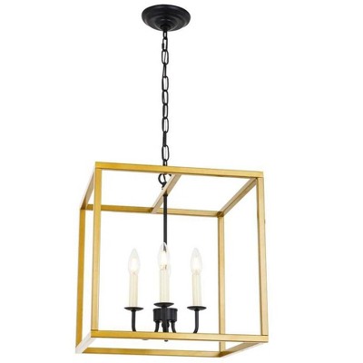 Elegant Lighting Eclipse 4 light Brass and Black pendant