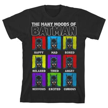 Batman The Many Moods of Batman Black Graphic Tee Toddler Boy to Youth Boy