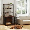 Tangkula 31.5" Dog Crate Furniture w/ Storage Shelves & 2 Doors for Small & Medium Dogs - 2 of 4