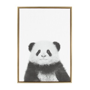 33" x 23" Sylvie Panda Animal Print And Portrait By Simon Te Tai Framed Wall Canvas - Kate & Laurel - 1 of 4