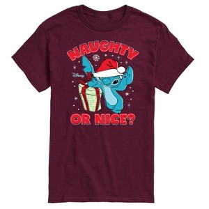 Men's - Lilo and Stitch - Naughty Or Nice Short Sleeve Graphic T-Shirt - 1 of 4
