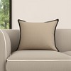 HomeRoots 20" Tan And Black Linen Color Block Throw Pillow - 2 of 4
