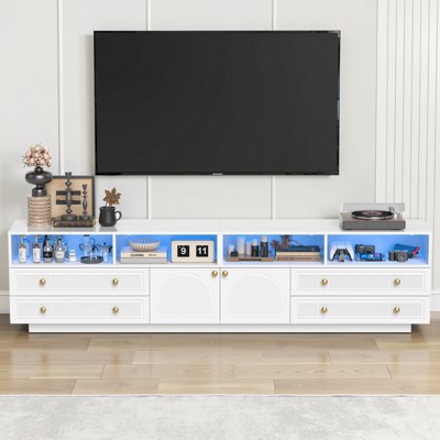 Gymojoy 86.6in LED TV Stand for 85/90/95/100 inch TV, Modern LED TV Stand Cabinet for Living Room