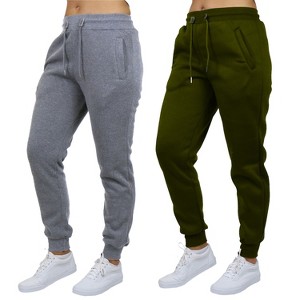 Blue Ice Women's Loose Fit  Fleece-Lined Jogger Sweatpants-2 Pack - 1 of 4