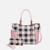 MKF Collection Bonita Checker Tote & Wallet Set Stylish Vegan Leather Bag by Mia K - 2 of 4