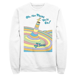 Men's Dr. Seuss Oh The Places You'll Go Book Cover Sweatshirt - 1 of 4