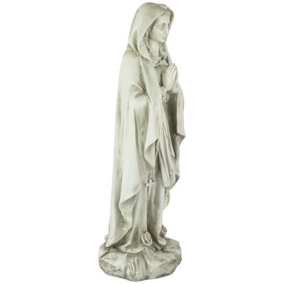 Ivory Polyresin 28" Praying Virgin Mary Garden Statue