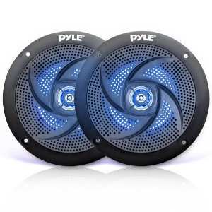 Waterproof Marine Speakers for Outdoor Use with Blue LED Lights, Dual Speakers, 2-Pack - 1 of 4