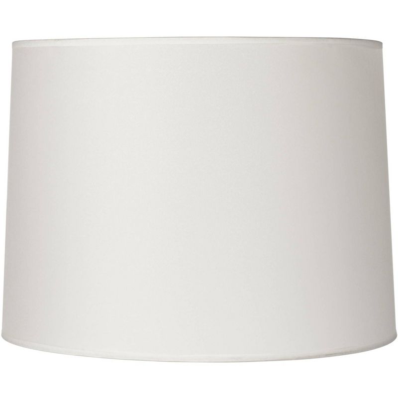 Springcrest Hardback White Medium Drum Lamp Shade 13" Top x 14" Bottom x 10" Slant x 10" High (Spider) Replacement with Harp and Finial, 1 of 8