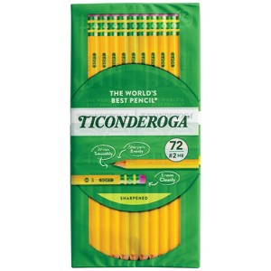 72ct Ticonderoga Wood #2 Pencil Yellow: Sharpened, Erasable, 2.2mm Point, Stationery & Office Supplies - 1 of 4