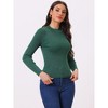 Allegra K Women's Turtleneck Solid Long Sleeve Ribbed Knit Pullover Sweater Jumper - 3 of 4