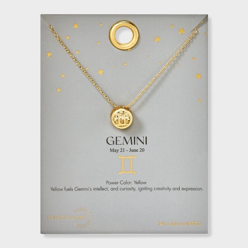 Gemini on sale necklace gold