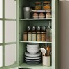 TopComfy Decorative Storage Cabinets Buffet Cabinet Glass Doors Double Drawer Storage Sideboard Cupboard for Living Room, Green, 51.57"*20"*5.31" - 4 of 4