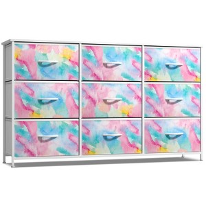 Sorbus 9 Drawers Dresser- Storage Unit with Steel Frame, Wood Top, Fabric Bins - for Bedroom, Closet, Office and more - 1 of 4