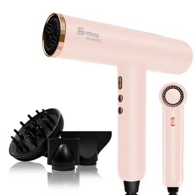 NICEBAY Hair Dryer with Brushless Motor, 110000RPM High-Speed Blow Dryer, Ionic Hair Dryer with Diffuser, Lightweight & Fast Drying, Low Noise, 1600W