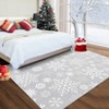 Modern Snowflake Washable Rug Non Slip Low Pile Rug Christmas Decorations Floor Cover Foldable Indoor Carpet for Living Room Bedroom Dining Room - 4 of 4