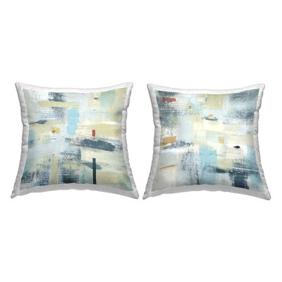 Stupell Industries Modern Blue Beige Abstract Cross Hatch Pattern (Set of 2)