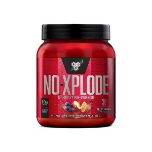 BSN N.O.-XPLODE Pre Workout Powder, Energy Supplement for Men and Women with Creatine and Beta-Alanine, Flavor: Fruit Punch, 30 Servings - 1 of 4