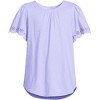 Lands' End Kids Flutter Eyelet Sleeve Top - 2 of 2