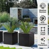 Wallowa Weather Resistant Square Metal Planter Box with Drainage Hole for Large Plants and Trees Black 17"x17"x20" - 3 of 4