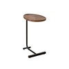 HomeRoots Set of Two Brown and Black Wood and Metal Oval End Tables - 4 of 4