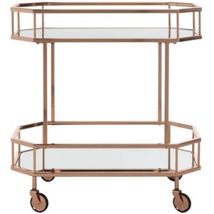 Silva 2 Tier Octagon Bar Cart - BCT8004 - Safavieh - 1 of 4