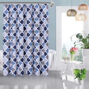 Shower Curtain 84 Inches Length Shower Curtain Moroccan Quatrefoil Modern Farmhouse Shower Curtain for Bathroom - 1 of 4