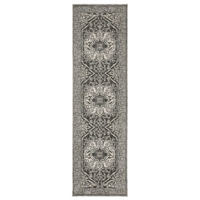 Oriental Weavers Intrigue INT04 Grey/ Ivory Indoor Area Rug - 2'3" x 7'6"