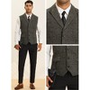 Lars Amadeus Men's Peaked Lapel Slim Fit Sleeveless Formal Houndstooth Waistcoat - 4 of 4