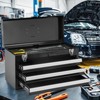 VEVOR Metal Tool Box, 20.5-inch, Portable Metal Tool Box with 3 Drawers, Small Tool Chest with EVA Liners, Ball Bearing Slide Drawers Locking, Black - 2 of 4