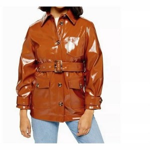Women's High Gloss Patent Belted Coat - Topshop - 1 of 3