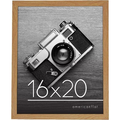Americanflat 16x20 Poster Frame in Oak with Polished Plexiglass - Horizontal and Vertical Formats with Included Hanging Hardware