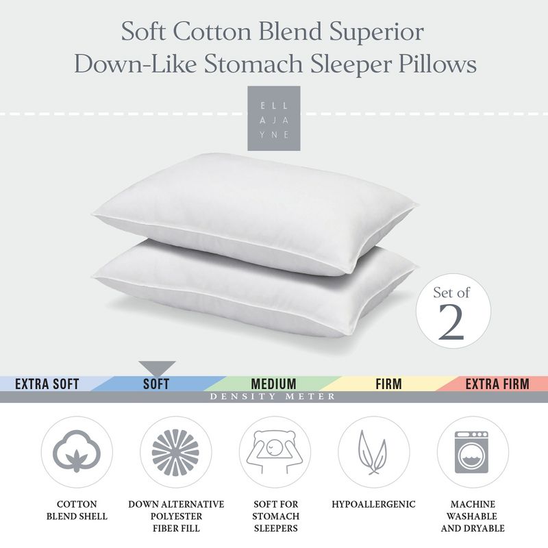 Ella Jayne Superior Cotton Blend Shell Down Alternative Pillow, 2 of 8