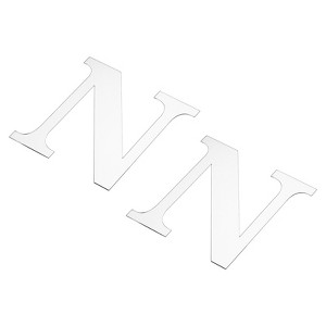 Unique Bargains 3D Acrylic Self-Adhesive Mirror Alphabet Sticker Wall Decals 2 Pcs - 1 of 3