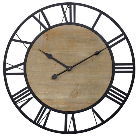 Shadow Metal And Wooden Wall Clock Brown - Stylecraft : Target