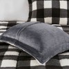 Gracie Mills Diego Buffalo Plaid Faux Shearling Down Alternative Comforter Set - King - Ivory/Black - 4 of 4