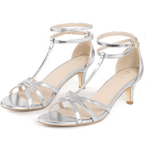 BLISSFUL STEP Polyurethane Women's Ankle Strap Open Toe Slingback Sandals - 1 of 3