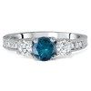 Pompeii3 1ct Vintage Blue Diamond 3-Stone Engagement Ring 14K White Gold - 2 of 4