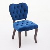 INFURNIC Dining Chairs French Vintage Tufted Upholstered Chair with Decorative Rivets for Dining Room and Living Room, Blue, 24.8"*19.7"*34.7" - 3 of 4