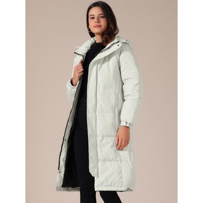 INSPIRE CHIC Women's Winter Thicken Puffer Hooded Outwear Long Padded Warm Parka Jacket Coat White Large — фото 3