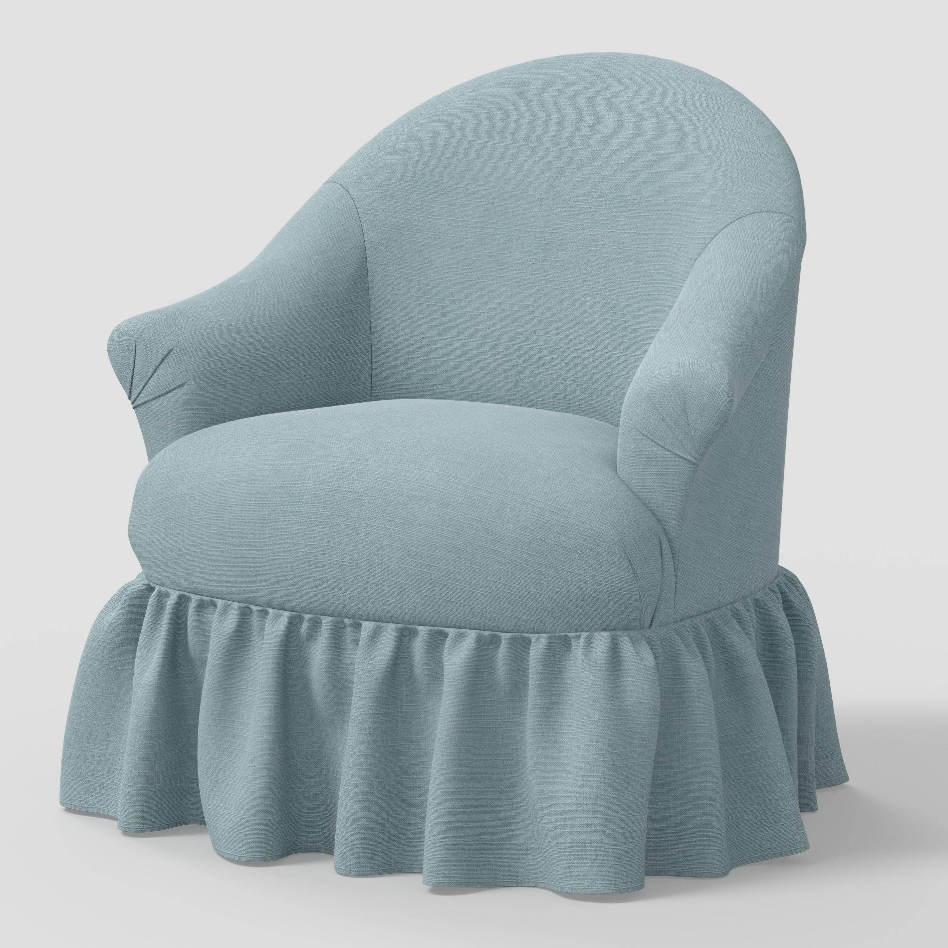 Ruffle Skirt Accent Chair with Swivel Classic Linen Seaglass -Threshold™ designed with Studio McGee