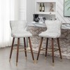Ridstar Set of 2 Modern Bar Stools with Nailhead Trim-Off-White - 3 of 4