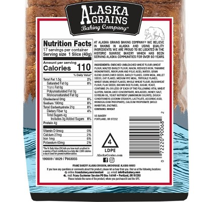 Alaska Grains Kenai River 12 Grain Bread - 24oz