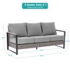 Sonkuki Outdoor Wicker Patio 3-Seat Sofa, PE Rattan Conversation Set With All-Weather Cushions - 2 of 4