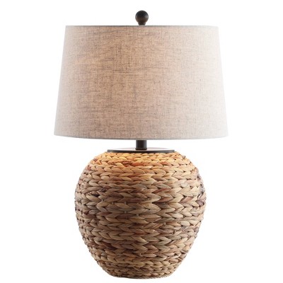 24.5" Banana Leaf Basket Table Lamp (Includes LED Light Bulb) Natural - Jonathan Y